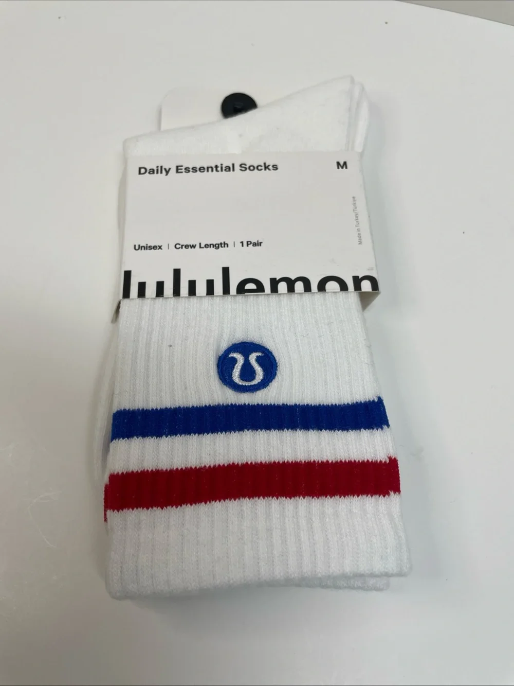 Lululemon Daily Essential Crew Socks - Black & White 2 pairs